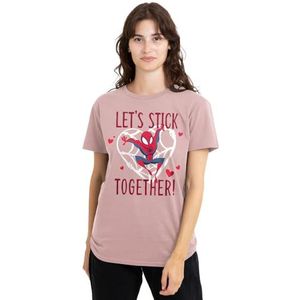 mandarin creative ltd Spider-Man T-shirt de Saint-Valentin pour femme Motif bâton ensemble Rose Taille L, rose, L