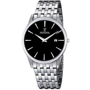 Festina Herenhorloge met armband van roestvrij staal F6833-2, zwart/zilver, armband, Zwart/Zilver, armband