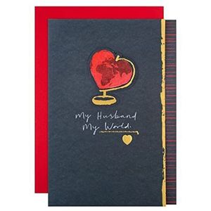 Hallmark Valentijnsdag kaart voor echtgenoot - klassieke hartvorm wereldbol