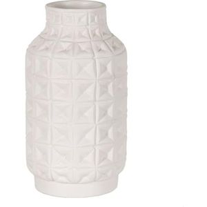 BigBuy Home Vase blanc céramique 22 x 22 x 41 cm