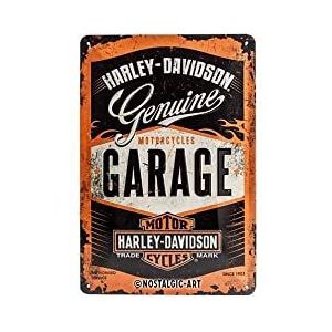 Nostalgic-Art Vintage Harley-Davidson Garage bord - cadeau-idee voor motorfans, metaal, retro design ter decoratie, 20 x 30 cm