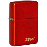 Zippo - Mechero de bolsillo met logotipo metálico Rojo Mate