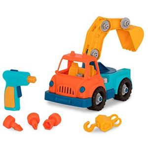 Wonder Wheels by Battat – Vrachtwagen kraan demonteerbaar – Vrachtwagen kraan speelgoed met boor voor kinderen vanaf 3 jaar (31 stuks)