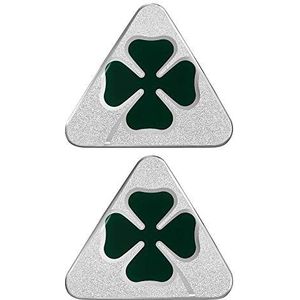 4R Quattroerre.it 21842 officiële 3D-stickers klaverblad, groen, zilver, rechts + links, 95 x 85 mm
