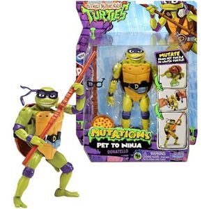 Giochi Preziosi osi-Donatello Mutant Ninja Chaos Turtles, Donatello in actieversie, transformeerbaar figuur van schildpad tot ninja, beweegbaar figuur en accessoires van 15 cm, voor kinderen vanaf 4