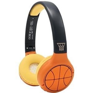 Lexibook - Basketbal - Bluetooth & bekabelde 2-in-1 hoofdtelefoon met microfoon en bedieningsknop, opvouwbaar en verstelbaar, oplaadbare batterij met lange levensduur - HPBT010BA