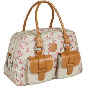 Lässig Luiertas - Vintage Metro Fairy beige/roze - Multifunctionele luiertas voor mama praktisch met geïsoleerde flessenhouder en waterdicht aankleedkussen, grote en leuke tas