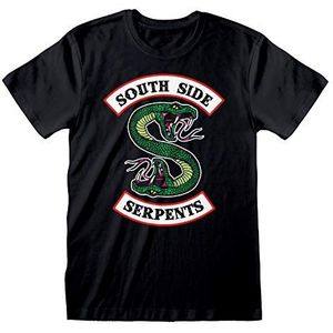 Riverdale Southside Serpents T-shirt voor dames, met boyfriend-logo, officieel product, S tot XXL, oversized T-shirt met ronde hals, verjaardagscadeau voor vrouwen, thuis of in de sportschool, zwart, M, zwart.