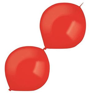 Amscan 50 stuks latex ballonnen Decorator Crystal E-Link rood Link-a-Loon 9905662