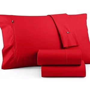 Tommy Hilfiger Signature Bedlaken, groot, rood