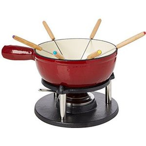 Baumalu 385052 fondueset Savoyarde geëmailleerd gietijzer, kleur rood