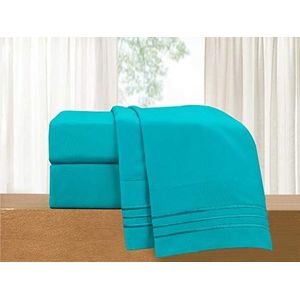 Elegant Comfort Bedding set, draad nummer 1500, zijdezacht, Egyptische kwaliteit, 4-delig, voor kingsize bed, blauwgroen