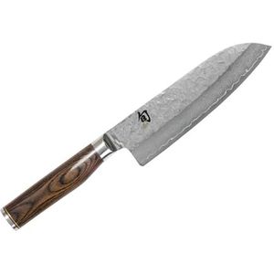 KAI Shun Premier TDM-1702 Santoku-mes Damascus VG-10 met handvat van walnoothout, lemmetlengte 18 cm, greeplengte 12 cm