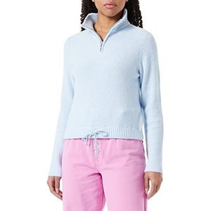 ONLY Onlfia LS Zip Highneck Nca Knt Sweater voor dames, Skyway/Details: gemêleerd