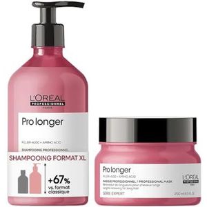 L'Oréal Professionnel, Routine Pro Longer voor lang haar, beschadigde en gespleten punten, shampoo 500 ml + masker + crème 10-in-1, gepatenteerde Filler A-100-technologie, duo, trio & SteamPod Pack