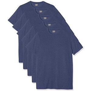 Kustom Kit T-shirt voor heren (verpakking van 5 stuks), blauw denim gemêleerd