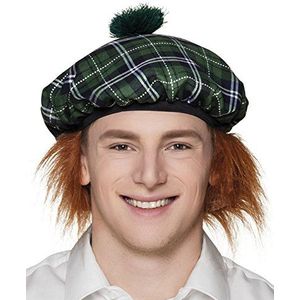 Boland 81227 - Barette Mister Tartan, muts met haar, Schotse patroon, Schotse kostuum, accessoires, carnaval, themafeest