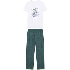 women'secret Lilo & Stitch Pyjama, lang, wit, pijama-set voor dames, Ivoor