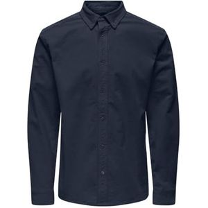 Only & Sons Onsmichael 18w Reg Cord Stretch Ls Shirt met lange mouwen voor heren, marineblauw blazer