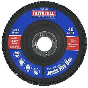 Faithfull FAIFD100C Vlamschuurschijf grof 100 mm x 16 mm