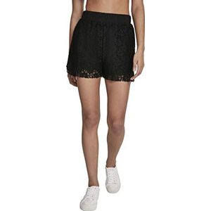 Urban Classics Dames kanten shorts zwart (00007) XS, zwart (00007)