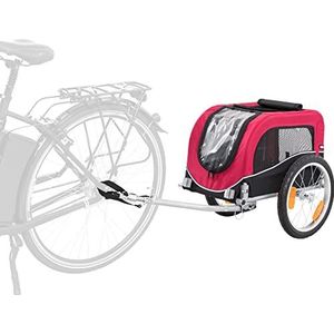 Trixie 12813 fietskar, S: 53 × 60 × 60/117 cm, zwart/rood