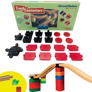 Allround Medium - 20 Brio Duplo Adapters - Treinbaanonderdelen - Houten Treinbaan