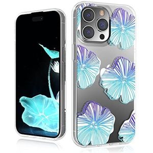 MYBAT PRO iPhone 14 Pro Max 6,7 inch dunne transparante hoes kristalheldere hoes schattige en elegante serie voor vrouwen en meisjes, schokbestendig en vergeelt niet, bloemenpatroon in