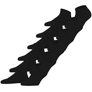 FALKE Happy Sokken voor dames, katoen, grijs, zwart, meerdere kleuren, korte sokken, effen, ideaal voor de zomer, met elke outfit en op het werk, 6 paar, Zwart (Zwart 3000)