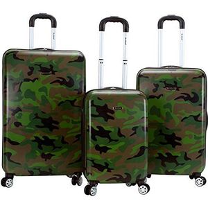 Rockland 3-delige set, camouflage, één maat, safari, 3-delige set van polycarbonaat/ABS, Camouflage, Safari 3-delige set van polycarbonaat/ABS