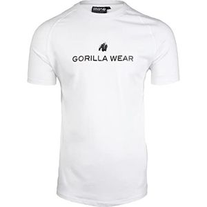Gorilla Wear - Davis T-shirt - zwart - bodybuilding sport dagelijks gebruik, vrije tijd met logo-print, licht en comfortabel voor optimale beweging, van katoen en elastaan, Wit