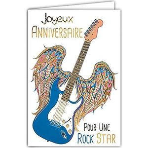 Afie 69-5043 kaart ""Happy Birthday"" Rock Star elektrische gitaar muziek