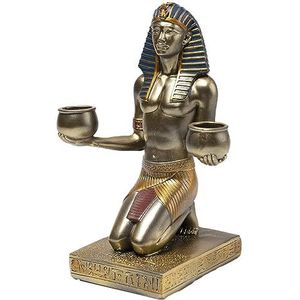 lachineuse - Offer Farao standbeeld 19 cm - Egyptische God - Beeldje decoratie Oud Egypte - Beeldje Egyptisch object - Egyptische buste brons origineel cadeau-idee decoratie - woondecoratie