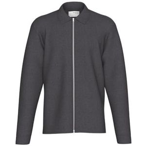 SELETED HEREN SLHEMANUEL Noos Zachte Zip Sweatshirt, Smeedijzer, M, Smeedijzer.