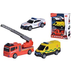 Dickie Toys 203712015014 - SOS Team Set België, politieauto, ambulance, brandweerwagen, vanaf 3 jaar