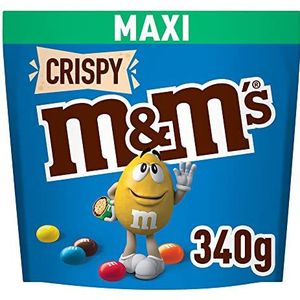 M&M's CRISPY - Gepofte rijstballen omhuld met melkchocolade - groot pakket om te delen - zak van 340 g (1 x 340 g)