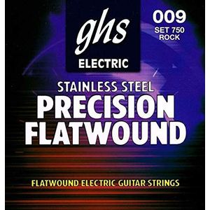 GHS PRECISION FLATS snaren voor elektrische gitaar Flatwound - 750 - Rock - 009/042