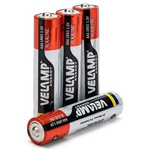 Velamp LR03/4BP LR03-batterijen, mini-pen, AAA, alkaline 1,5 V, rood, 4 stuks