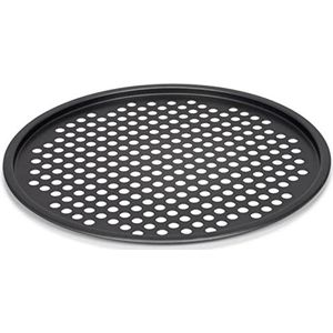 patisse 02897 Pizzaplaat, geperforeerd, staal, gecoat, 31 cm, zwart