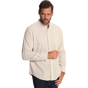 JP 1880 Herenhemd, uniseks, linnen, lange mouwen, opstaande kraag, modern fit overhemd, Crème Wit