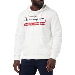 Champion Legacy Graphic Shop Authentic Powerblend Fleece Full Zip Sweatshirt met capuchon voor heren, Wit.