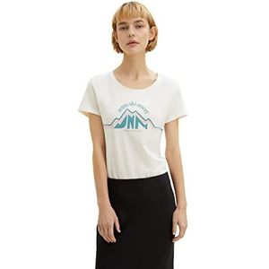 TOM TAILOR Denim Gardenia White Dames Ski Print T-Shirt 10348 - XL, 10348 - Gardenia White