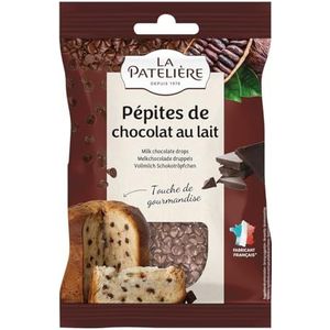 LA PATELIÈRE - Melkchocolade chips - rijk aan smaak - voor het verfraaien van koekjes, brownies en andere taarten - 30% cacao minimaal - gemaakt in Frankrijk - 100 g - 5 stuks (= 500 g)