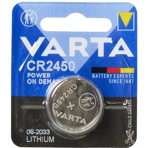 VARTA CR2450 Power on Demand knoopcelbatterijen, 3 V, kinderveiligheidsverpakking, voor slimme apparaten, autosleutels en andere toepassingen, 10 stuks [exclusief bij Amazon]