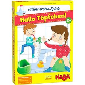 HABA 305485 - Mijn eerste games - Hallo Pot! - Coöperatief dobbelspel voor 1-4 spelers vanaf 2 jaar - 3D-spelachtergrond met 2 motieven voor jongens en meisjes