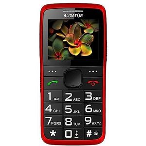ALIGATOR Seniors AZA675RD mobiele telefoon met 2,2 inch kleurendisplay, SOS-knop en detectie, rood
