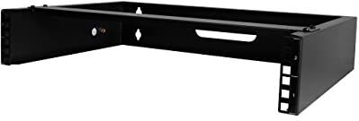 StarTech.com 2U Wall Mount Network Rack – 14 in Deep (Low Profile) – 19 inch Patch Panel Bracket voor Shallow Server, IT Equipment, Network Switches – 77 lbs/35 kg gewichtscapaciteit, zwart