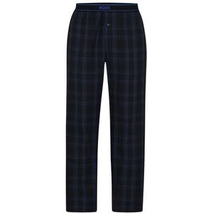 BOSS Urban Pants Pyjamabroek voor heren, geruit, katoen, met een tailleband met logo, Blauw
