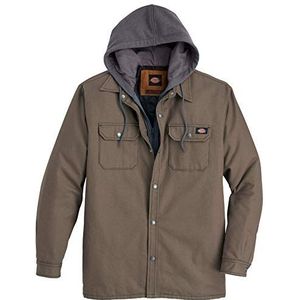 Dickies Fleece herenjack met capuchon en hydroshield werkkleding, mushroom, XS, Mushroom