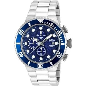 Invicta Pro Diver Herenhorloge, kwarts, roestvrij staal, 52 mm, Zilver/Blauw, Horloge